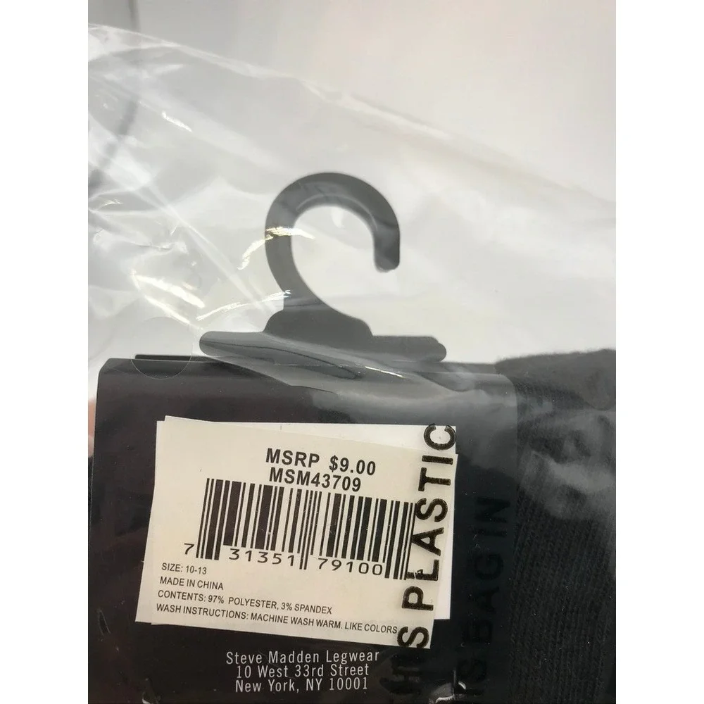 Steve Madden Mens Crew Socks Black Shoe‎ Size 6 12 6 Pair Pack New